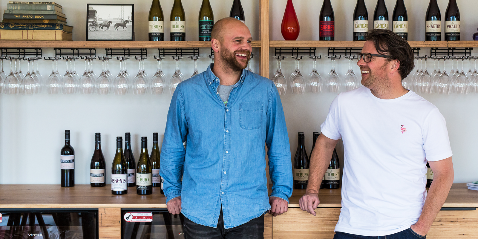 Michael and Andrew Downer at the Murdoch Hill cellar door.